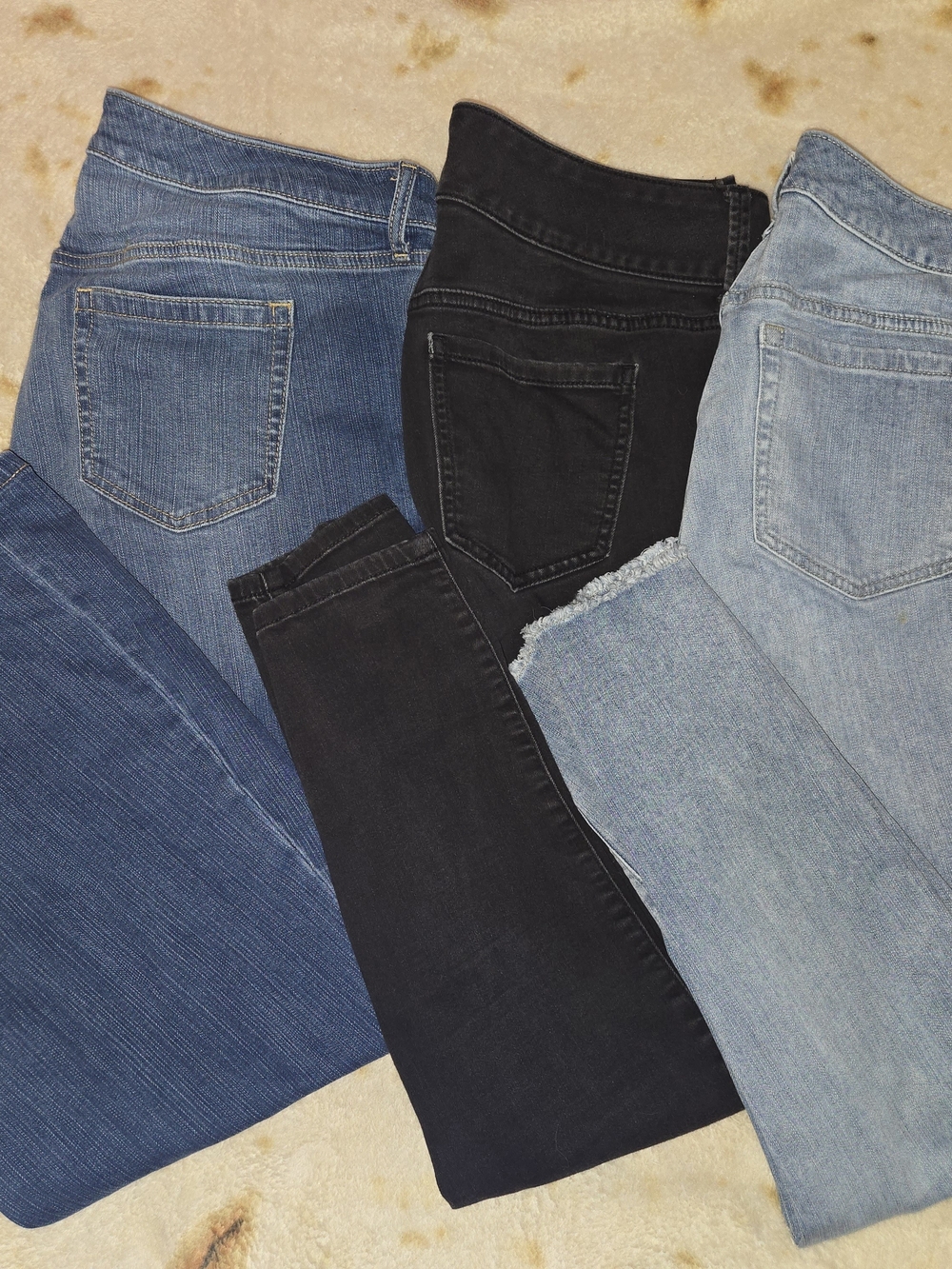 torrid Skinny Jeans Trio in Dark Blue, Black & Light Blue